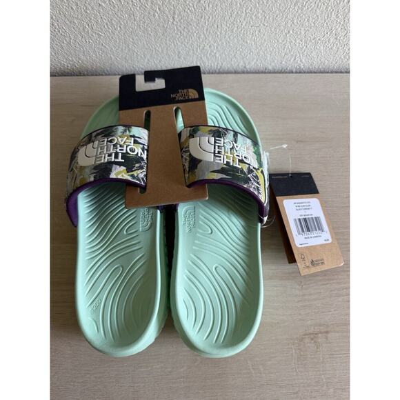 The North Face Never Stop Slides ~ Black Currant Purple Aqua Trail Dream ~ Sz 7 - Picture 1 of 5